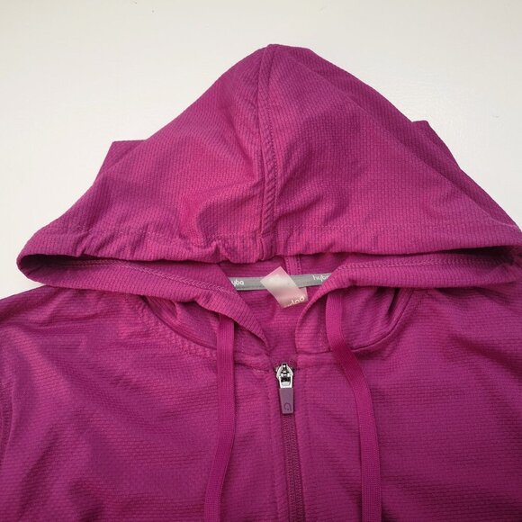 Hyba Ladies Size Medium Lightweight Purple Full Zip Jacket w/ Hood - Picture 8 of 13